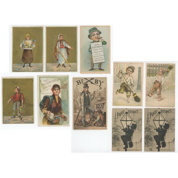 Group of Victorian Chimney Sweep Trade Cards