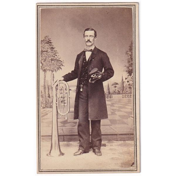 Civil War Occupational Musician Saxhorn CDV Photo