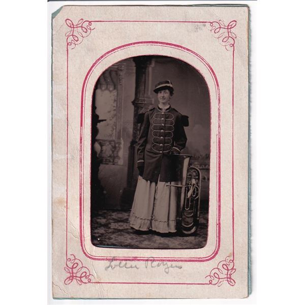 Identified Female Baritone Musician Tintype Photo