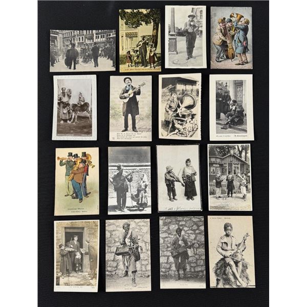 Antique Musician Music Groups Postcards