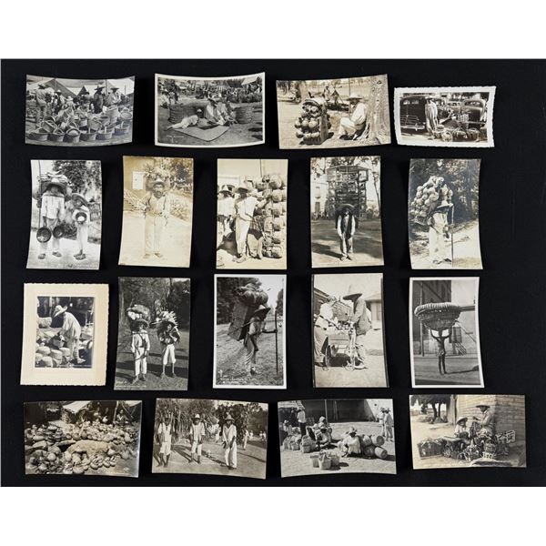 Group of Mexican Street Vendor RPPC Postcards