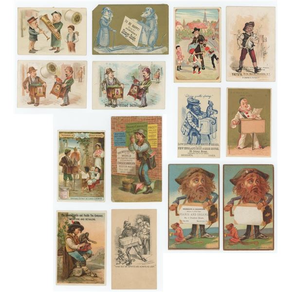 Victorian Organ Grinder Trade Cards