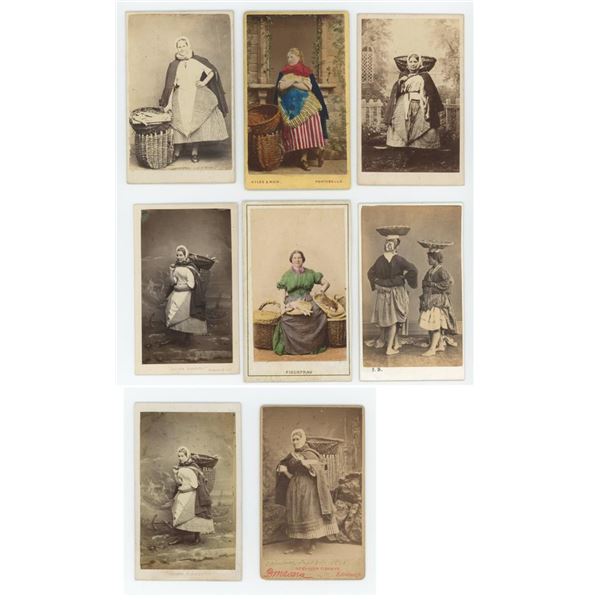 European Fishwife Fishing CDV Photos