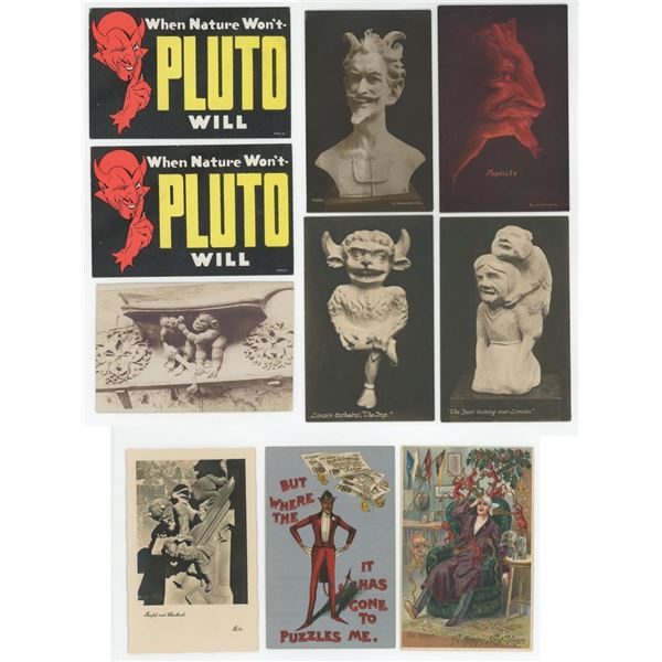 Group of Devil Themed Postcards