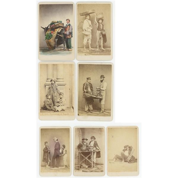 Italian Street Merchants Beggars CDV Photos
