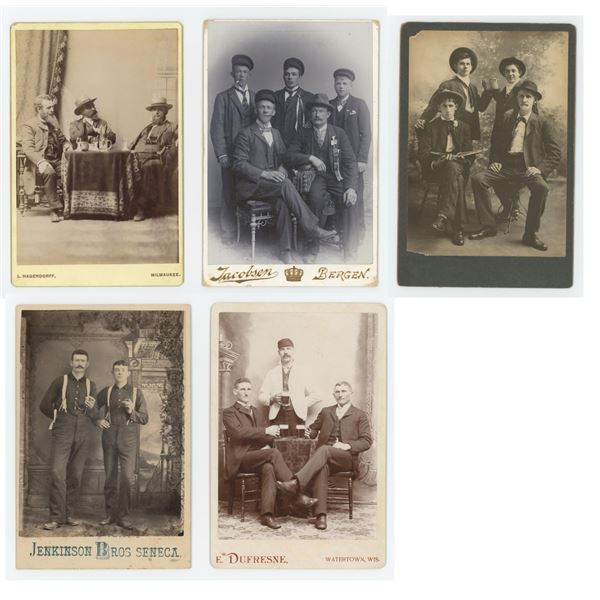 Collection of Cabinet Photos Drinking and Smoking