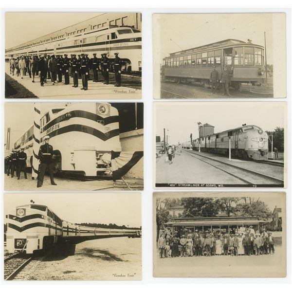 Railroad Train and Streetcar RPPC Postcards