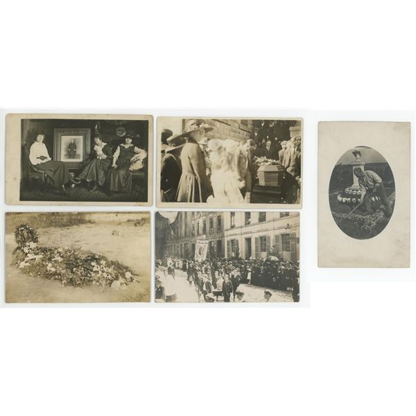 Group of Funeral and Memorial RPPC Postcards