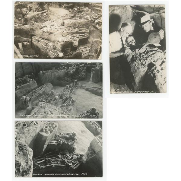 Dickson Mounds Burial Site RPPC Postcards