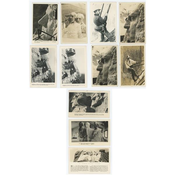 Mount Rushmore Construction RPPC Postcards