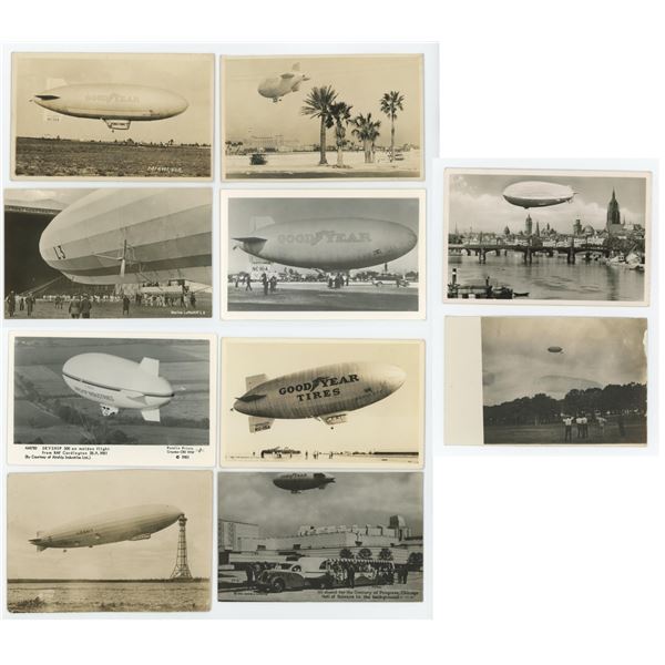 Goodyear Blimp Advertising RPPC Postcards