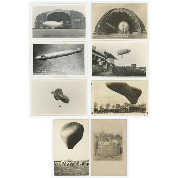 Early Aviation Blimp Balloon RPPC Postcards