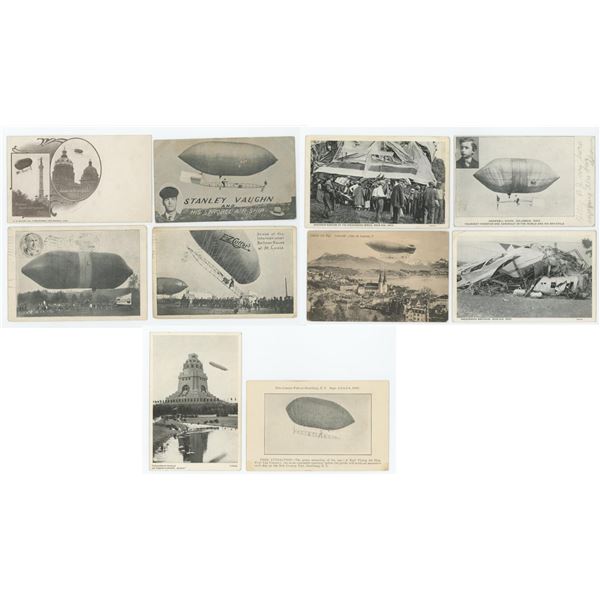 Group of Early Aviation Airship RPPC Postcards