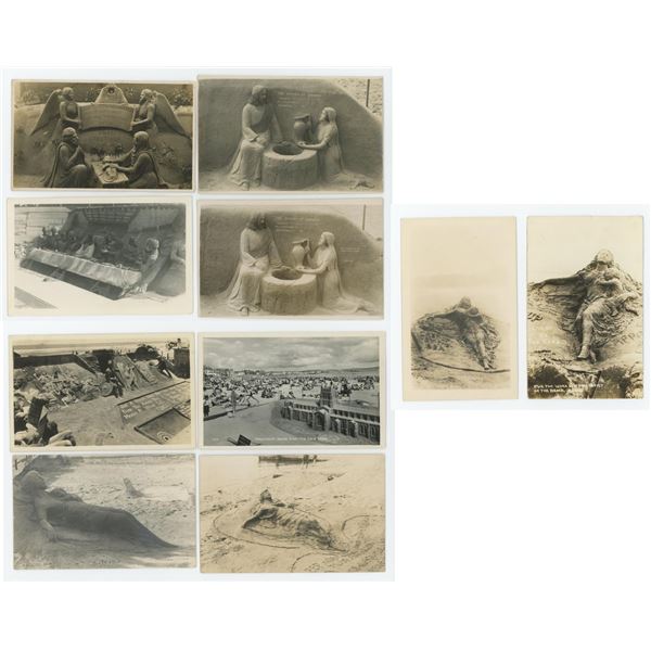 Suchomlin Religious Sand Sculpture RPPC Postcards