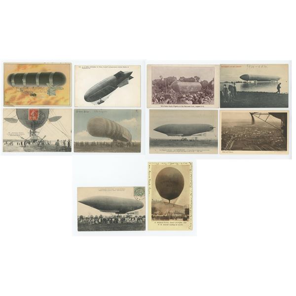 Early Aviation Balloons Dirigibles Postcards