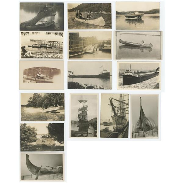 Collection of Watercraft RPPC Postcards