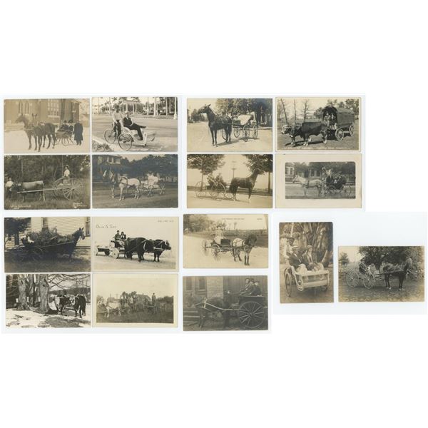 Passenger Carriage Buggies RPPC Postcards