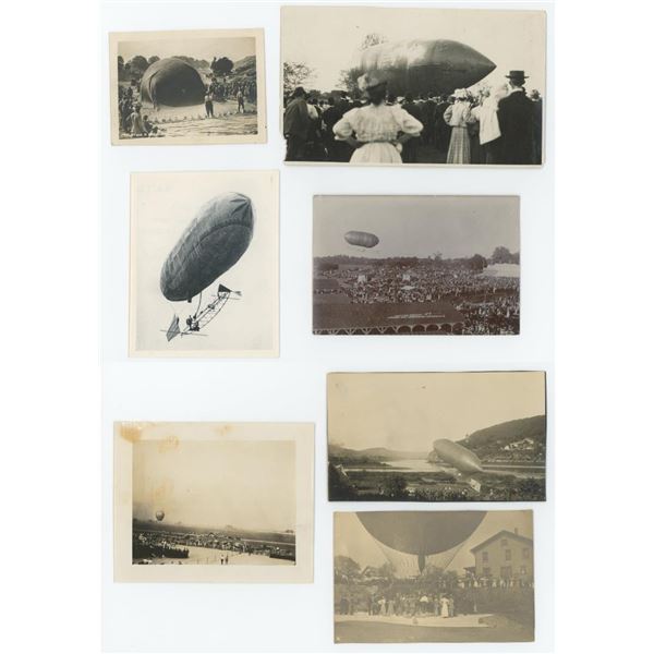 Group of Early Aviation Dirigible Airship Photos