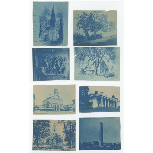 Group of Cyanotype Photos Landscapes and Landmarks