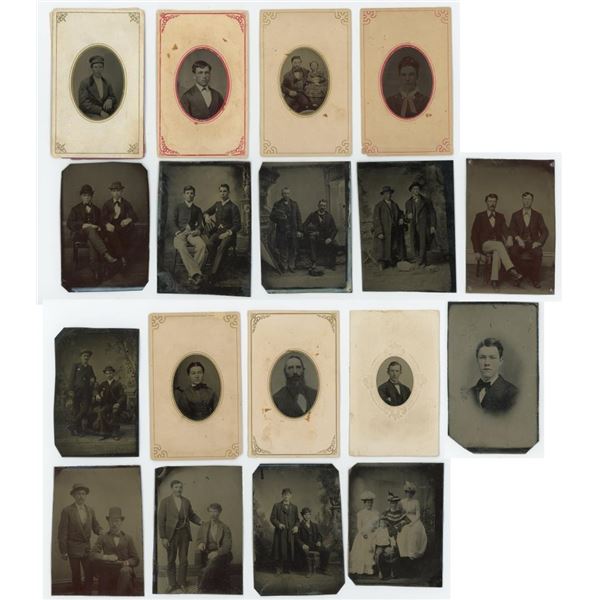 Large Collection of Antique Tintype Photos