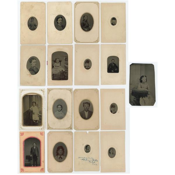 Large Collection of Antique Tintype Photos