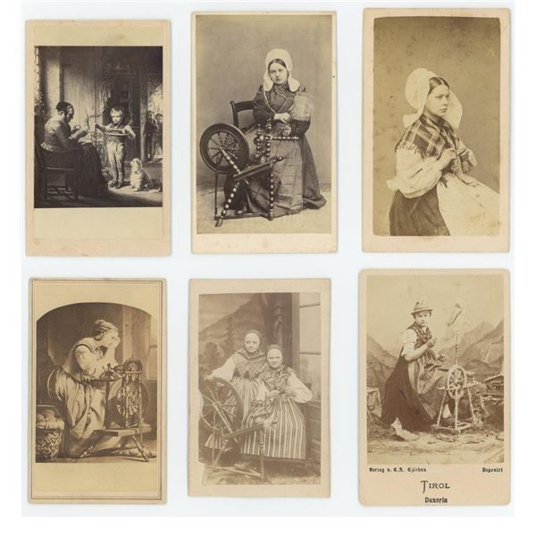 Group of Occupational Wool Spinner CDV Photos