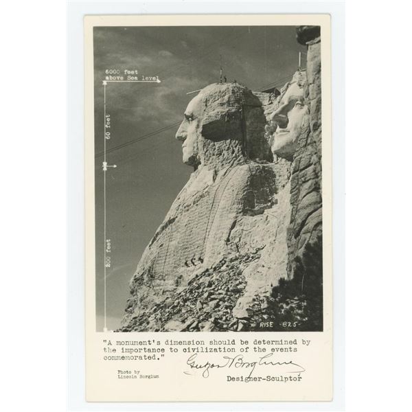 Mount Rushmore Gutzon Borglum RPPC Postcard