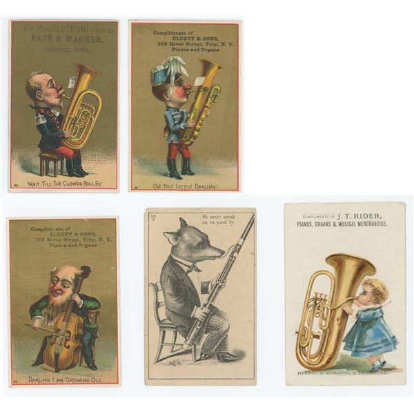 Victorian Music Instrument Advertising Trade Cards