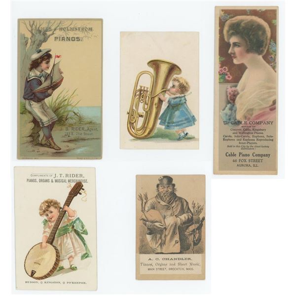 Victorian Music Instrument Advertising Trade Cards