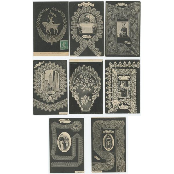 French Dentelle de Calais Lace Pattern Postcards