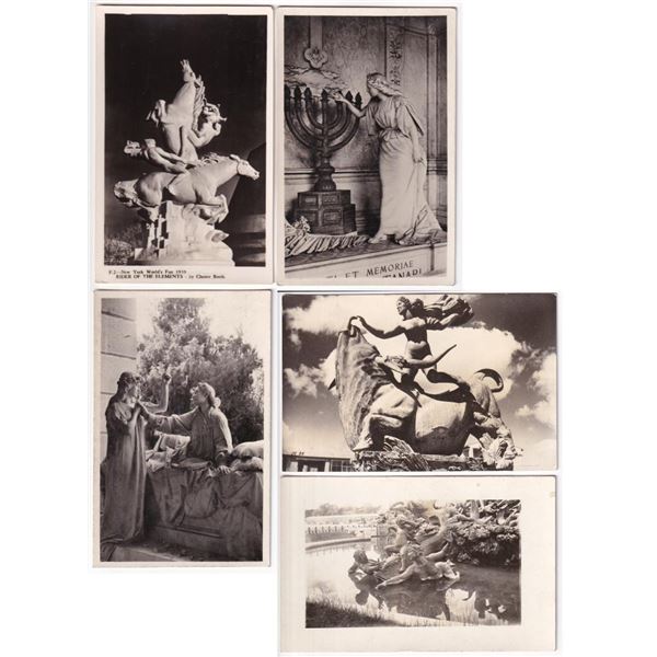 Collection of Statue Architecture RPPC Postcards