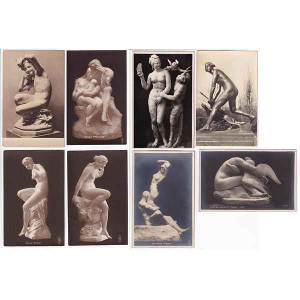 Collection of Classical Sculpture RPPC Postcards