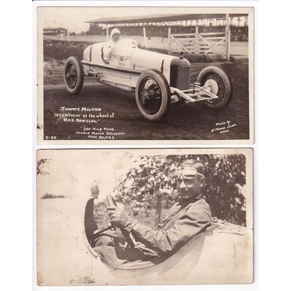 1923 Indianapolis 500 Tommy Milton RPPC Postcards