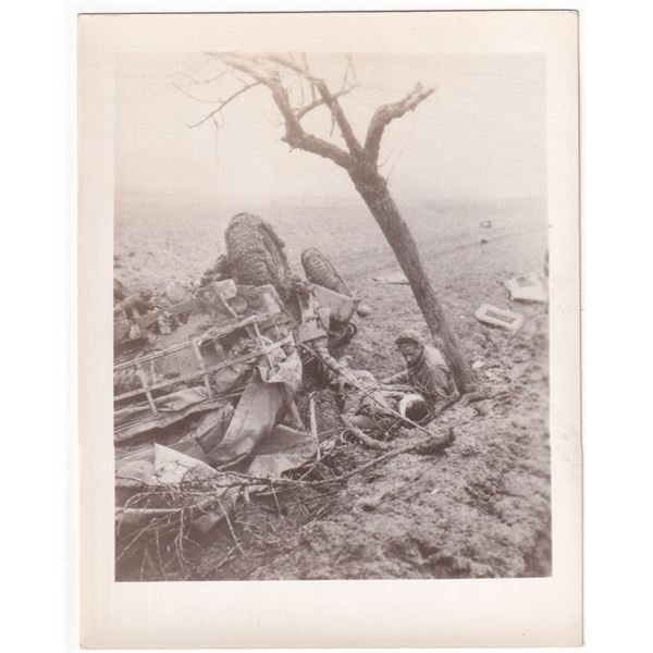 WW2 Wounded Soldiers Truck Wreck Photo