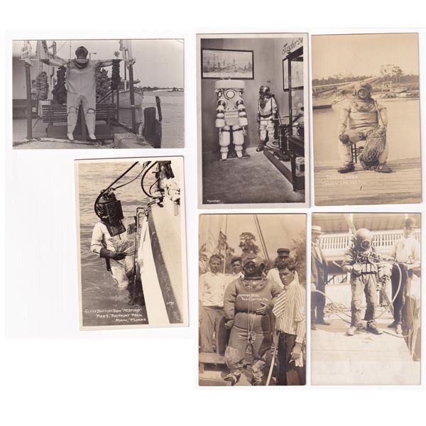 Sponge Diving Florida RPPC Postcards
