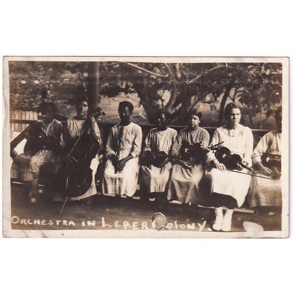 Leper Colony Orchestra Trinidad RPPC Postcard