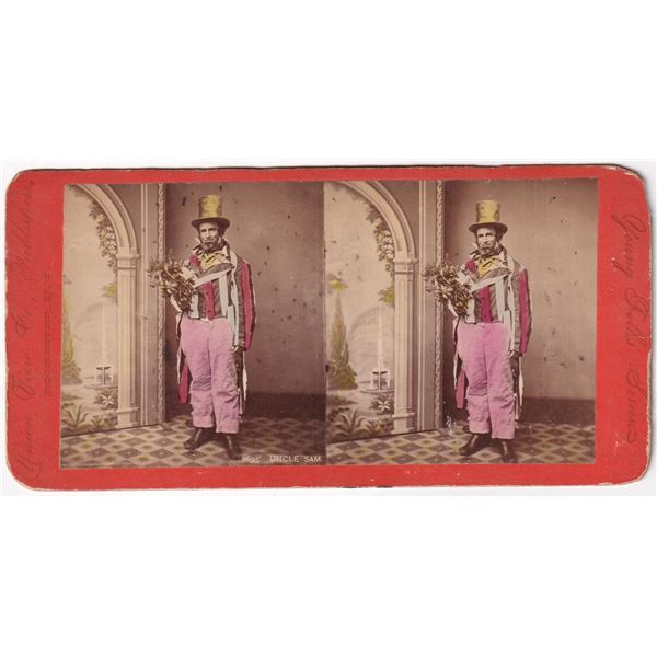 Patriotic Uncle Sam Costume Stereoview