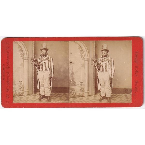 Patriotic Uncle Sam Costume Stereoview