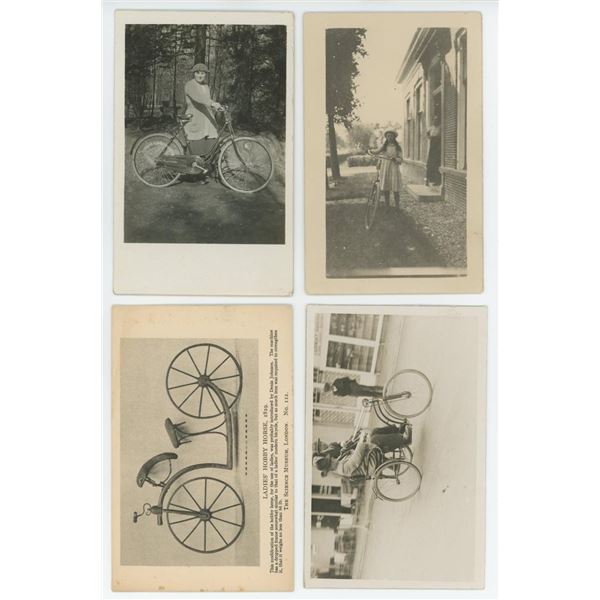 Collection of Womens Bicycle RPPC Postcards