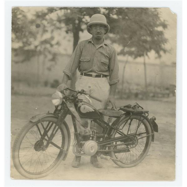 Man with DKW RT 100 Motorcycle Photo