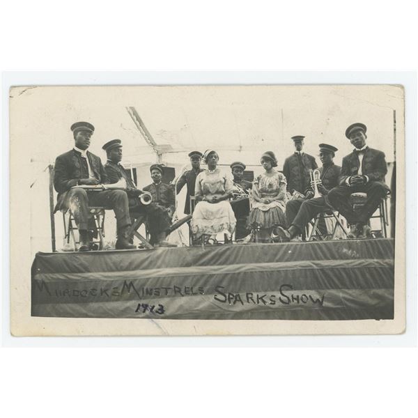 Murdocks Minstrels Sparks Black Show RPPC Postcard