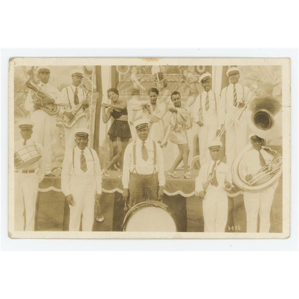 1937 Coles Brothers Black Circus Band Postcard