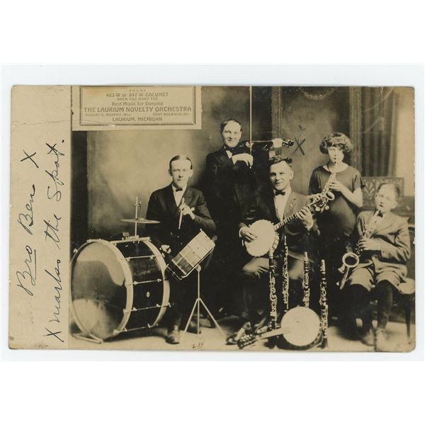 Laurium Novelty Orchestra RPPC Postcard