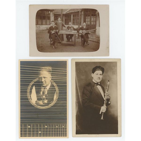 Unusual Occupational Musician RPPC Postcards