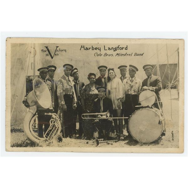 Cole Bros Circus Minstrel Band RPPC Postcard