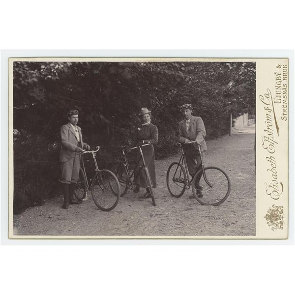 Swedish Youths Wood Rim Bicycles Cabinet Photo