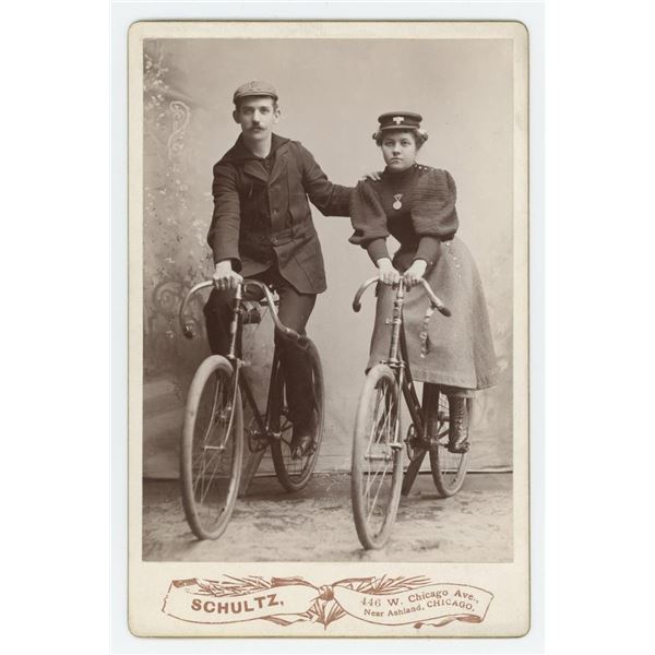 Chicago Bicycle Racing Couple Cabinet Photo