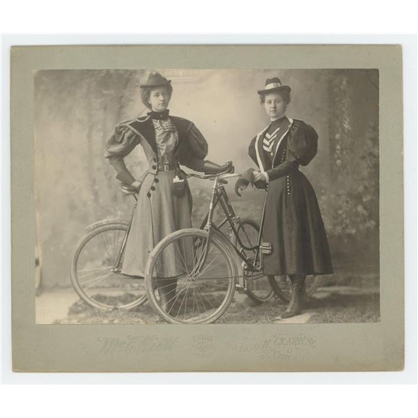 Chicago Sisters with Bicycles Cabinet Photo