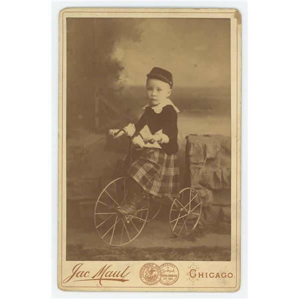 Chicago Girl on Tricycle Cabinet Photo