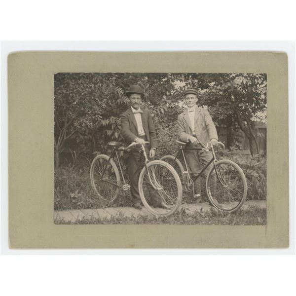 Findlay Ohio Men with Bicycles Cabinet Photo